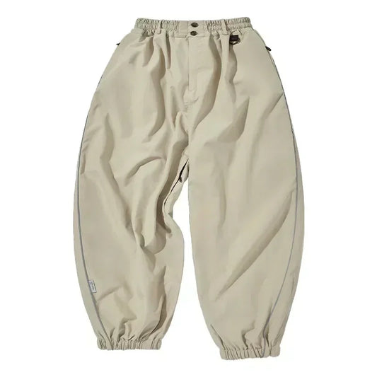 Heronix khaki baggy snowpants 30K waterproof for skiing and snowboarding